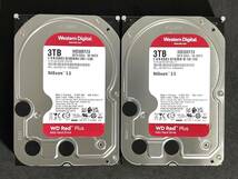 【送料無料】 2個セット　★ 3TB ★　WD Red Plus / WD30EFZX　【使用時間:2623ｈ＆2622ｈ】2021年製　良品　Western Digital RED Plus_画像1