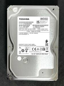 【送料無料】　★ 2TB ★　TOSHIBA / DT02ABA200V　【使用時間： 1169 ｈ】 2022年製　良品　3.5インチ内蔵HDD AVコマンド対応