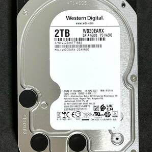 【送料無料】★ 2TB ★ Western Digital / WD20EARX 【使用時間： 2810 ｈ】 2021年製 良品 3.5インチ 内蔵HDD SATA の画像1