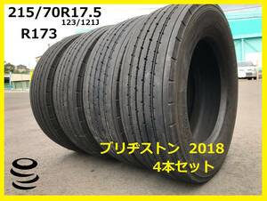 【M】 ブリヂストン 中古夏 215/70R17.5 123/121J R173 2018 4本セット 