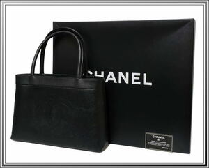 ☆美品CHANEL/シャネル キャビアスキン トートバッグ 黒 マットゴールド金具 送料税込み！