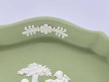 WEDGWOOD ウェッジウッド JASPERWARE GREEN Small 11cm Silver Tray ジャスパーウェア 緑 小 11cm シルバー トレイ *L769_画像5