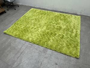 T451☆展示品☆プレーベル　カリーノ　ラグ　絨毯　シャギーラグ　200×250　グリーン