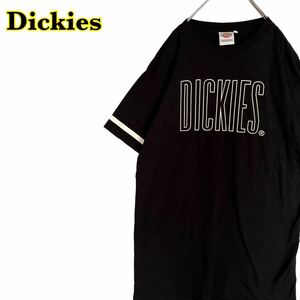 Dickies デッキーズ　半袖ワンピース　Tシャツワンピース　ロゴプリント　黒　Lサイズ　【AY1424】