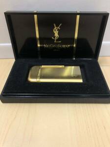 ◆【着火確認済】YVES SAINT LAURENT イヴサンローラン ガスライター イブサンローラン ゴールド 喫煙具 ケース付