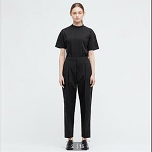 スタイリスト 限定 MB さん絶賛♪ 感動 タック イージー パンツ セットアップ 可能 L 黒 UNIQLO ユニクロ theory セオリー コットンライクの画像2