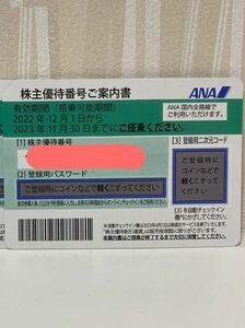 ANA株主優待　1枚　番号通知のみ