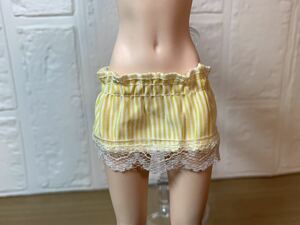 1/6 figure doll TBLeague costume rubber race yellow color stripe skirt lovely Cool Girl custom doll element body is not attached.