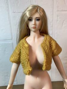 1/6 figure doll TBLeague costume cardigan yellow color good-looking lovely Cool Girl custom doll element body is not attached.