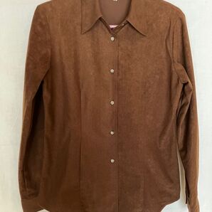 レディース長袖シャツ ストレッチ トップス Lサイズ 美品 ハオリ アウター