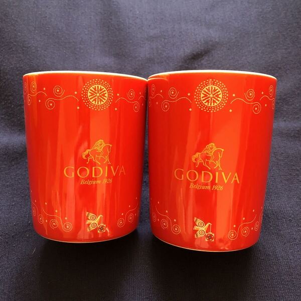 *レア* GODIVA ゴディバ 2017年クリスマス 陶器 マグカップ 2個セット