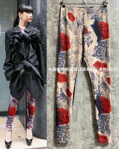 秋元梢 着用 2019SS COMME des GARCONS コムデギャルソン☆The Beauty of Unfinish/未完成が持つ美しさ期 タトゥー 総柄 レギンス/サイズM