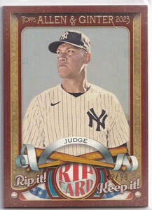 2023 TOPPS ALLEN & GINTER Aaron Judge RIP CARD 99枚限定 SP YANKEES