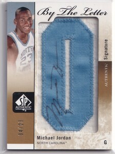 2011-22 SP AUTHENTIC UD Michael Jordan BY THE LETTER PATCH AUTO 直筆サインカード 23枚限定 BULLS WIZARDS