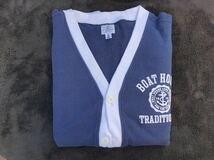 VAN JAC van jac BOAT HOUSE TRADIONAL Navy & White ストライプ　カーデガン_画像1