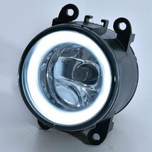 スズキ JB23W ジムニー ホワイト LED ファイバー イカリング 付き H8 フォグランプ ガラスレンズ 新品_画像2