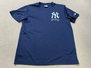 MLB New York Yankees ニューヨーク ヤンキース ロゴ 半袖 Tシャツ メジャーリーグ 紺 ネイビー L 定番 シンプル/YT