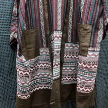 エスニック ロングコート 大きいサイズ 羽織り エスニック柄 民族柄 メンズ レディース フリーサイズ タイ製品 c-148_画像3