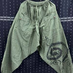  with translation sarouel pants ethnic . to coil pattern men's lady's free size cotton 100% c-209