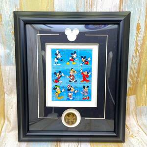限定品 レア★ミッキーマウス Mickey Mouse 記念メダル ★スタンプアートギャラリー 切手★ディズニー Disney TDL 絵 絵画 額縁