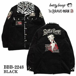 The BRAVE-MAN × BETTY BOOP ベティ ブープ 【定価￥25800】 裏ファーデニムジャケット BBB-2248 BLACK サイズ L