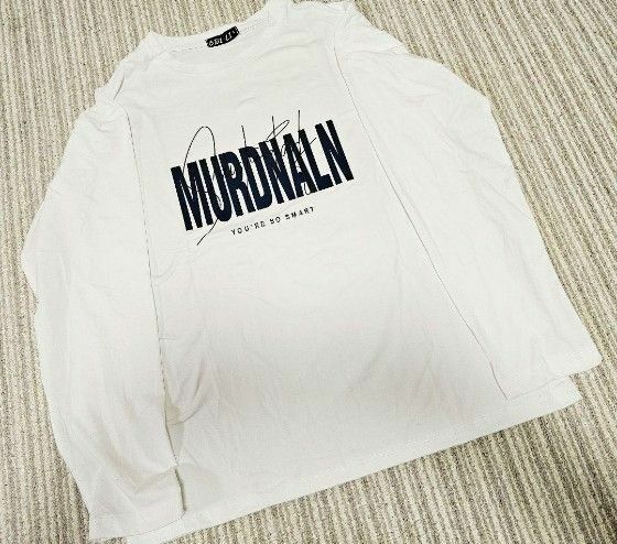 Tシャツ カットソー 長袖 ホワイト 白色 Mサイズ