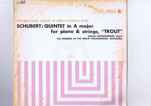 国内盤 Franz Schubert Oskar Rothensteiner Mitglieder Der Berliner Philharmoniker Quintet In A Major For Piano Strings Trout MS-42