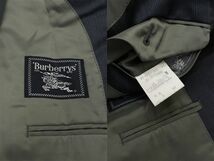 M298/美品 BURBERRY セットアップ スーツ ジャケット パンツ スラックス ストライプ 2つボタン 背抜き 2タック 裾シングル 170AB5 M 青_画像10