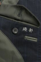 M298/美品 BURBERRY セットアップ スーツ ジャケット パンツ スラックス ストライプ 2つボタン 背抜き 2タック 裾シングル 170AB5 M 青_画像9