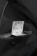 N266/美品 DKNY テーラードジャケット 光沢 ストライプ柄 2つボタン 背抜き センターベント 細身 スリム 34 S~M グレー_画像7