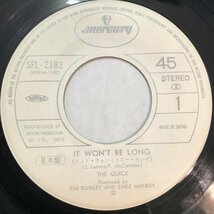 7inch EP The Quick ザ・クイック / It Won't Be Long イット・ウォント・ビー・ロング ( Sparks Kim Fowley_画像3