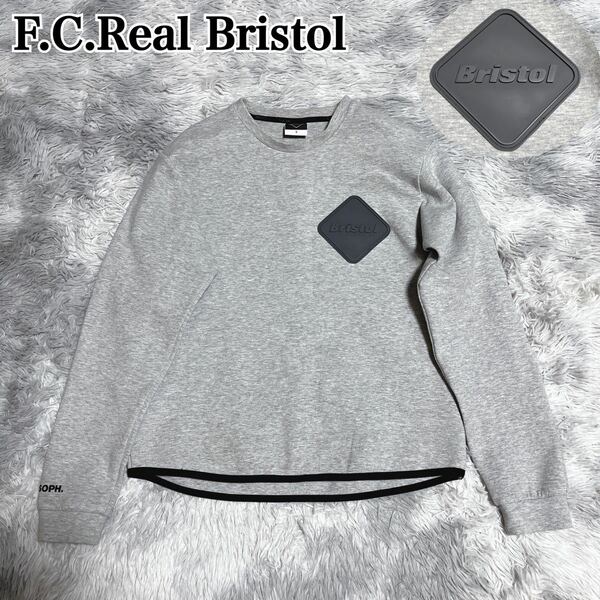 レア F.C.Real Bristol / FCRB ブリストル ラバーワッペン スウェット トレーナー 長袖 リフレクター バックロゴ ストレッチ SOPH. ソフ