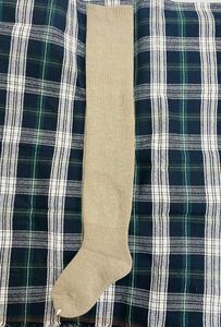 日本製 シルクウール　2重オーバーニー靴下 ベージュ