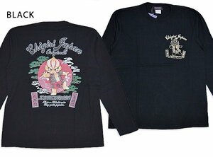 歌舞伎ちぎりインクジェットロングTシャツ◆CHIGIRI ブラックLサイズ CHL56-654 ちぎり チギリ 和柄 和風 長袖