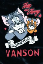 vanson×TOM＆JERRYコラボ ファージャケット◆vanson ブラックMサイズ TJV-2338 ヴァンソン バンソン トムとジェリー 刺繍_画像5