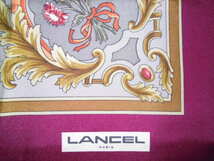 美品♪アンティーク★〓LANCEL〓ランセル〓高級シルクスカーフ〓クリーニング済〓自宅保管品_画像4