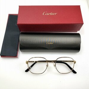 【美品】 Cartier カルティエ ジオメトリック サントスドゥ アイウェア メガネ 眼鏡 CT0441O 001 フランス製[224593
