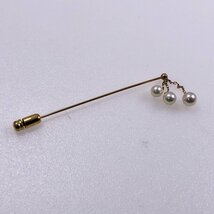 ＭIKIMOTO ミキモト パール ピンブローチ 金具 K18 あこや 真珠[224588_画像1