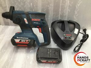 ▼【中古品】BOSCH GBH36V-LIY ハンマドリル バッテリー×2 充電器 ※ケース無