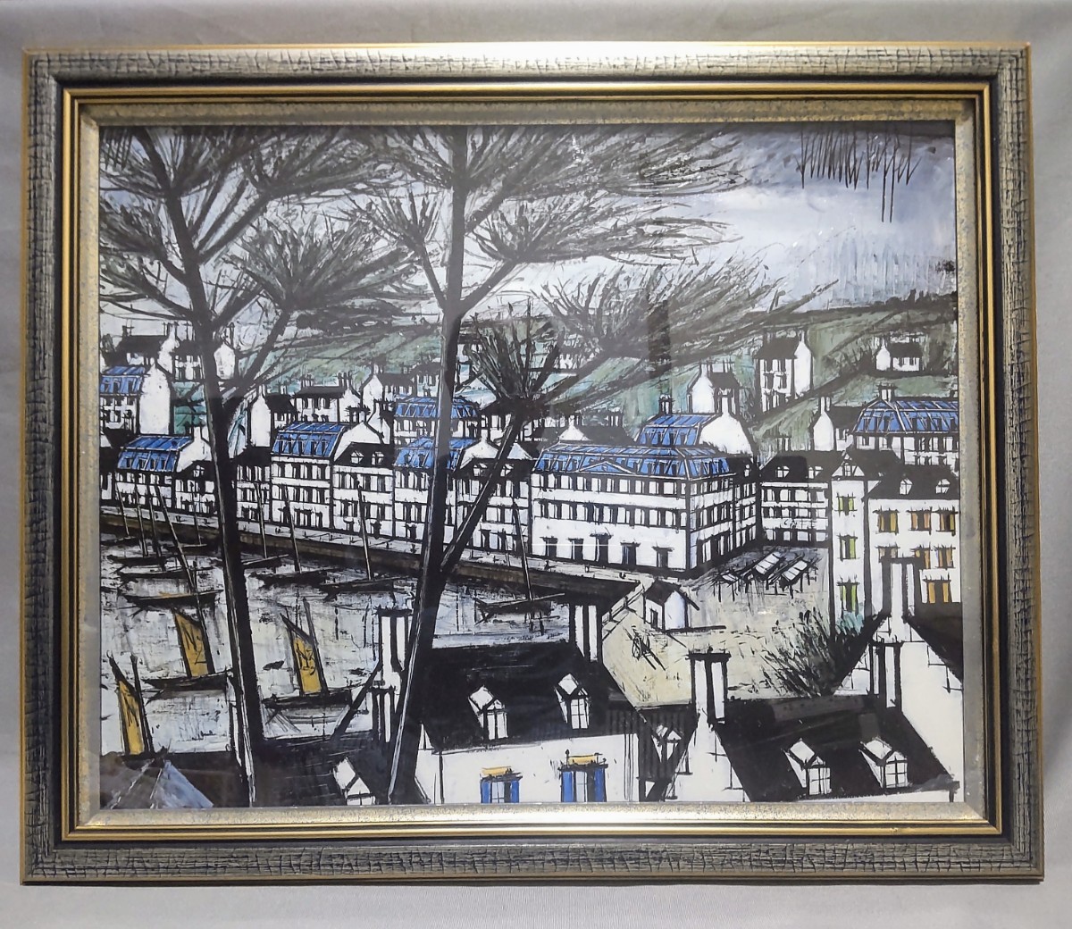 ベルナール・ビュッフェ「La Rochelle」希少画集の額装画、人気作品