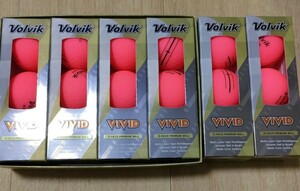 【新品】ボルビック Volvik VIVID ゴルフボール 　6スリーブ　ピンク