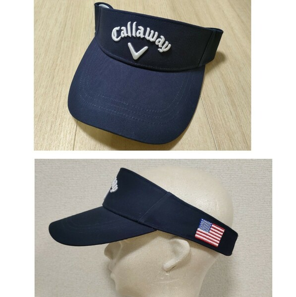 【新品】キャロウェイ Callaway サンバイザー　ゴルフ　メンズ　ネイビー