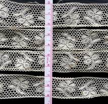 19世紀-20世紀 242cm フランス レース アンティーク 刺繍 布 縫製 古布 カットワーク スカラップ トリム チュール リメイク_画像4