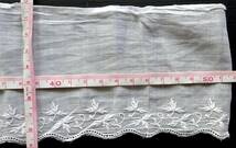 19世紀-20世紀 フランス レース アンティーク 刺繍 布 縫製 古布 カットワーク スカラップ トリム チュール リメイク_画像6