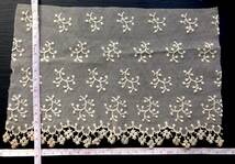 19世紀 フランス レース アンティーク 刺繍 布 縫製 古布 カットワーク スカラップ トリム チュール リメイク_画像8