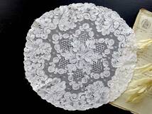 19世紀 フランス 大判 レース アンティーク 刺繍 布 縫製 古布 カットワーク スカラップ トリム チュール リメイク_画像1