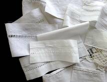 19世紀-20世紀 フランス 裾 ９点 ドロンワーク レース 刺繍 布 縫製 古布 生地 カットワーク スカラップ リメイク パーツ アンティーク C_画像2