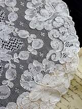 19世紀 フランス 大判 レース アンティーク 刺繍 布 縫製 古布 カットワーク スカラップ トリム チュール リメイク_画像5