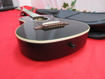 14OH6187 ARIAアリア　AMB-JRX　ミニアコースティックギター ブラック　ソフトケース付_画像2