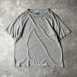 雰囲気系 90s USA製 目無し Champion 無地 半袖 Tシャツ L / 90年代 アメリカ製 チャンピオン オールド 霜降り グレー 襤褸 ボロ